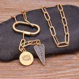 Zircon Round Evil Eye Pendant Necklace Crystal Women Gift