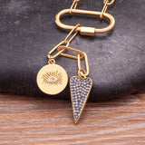 Zircon Round Evil Eye Pendant Necklace Crystal Women Gift