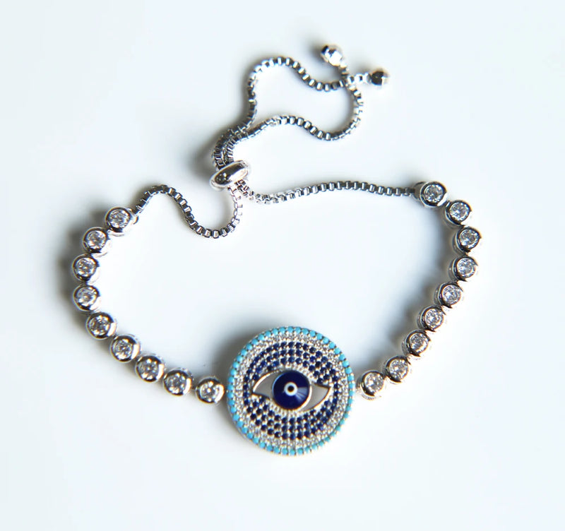 Evil Eye Austrian Crystal CZ Bracelet for Women