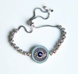 Evil Eye Austrian Crystal CZ Bracelet for Women