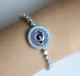 Evil Eye Austrian Crystal CZ Bracelet for Women