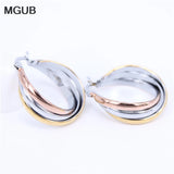 Smooth Stainless Steel Hoop Earrings for Women LH701