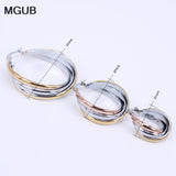 Smooth Stainless Steel Hoop Earrings for Women LH701