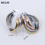 Smooth Stainless Steel Hoop Earrings for Women LH701