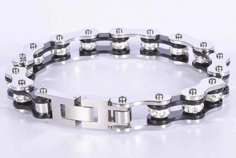 316L Stainless Steel Mens Motor Bike Motorcycle Chain Bangle