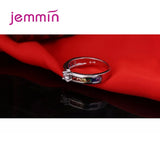 925 Silver Rainbow CZ Crystal Ring Size 5-13