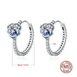 925 Sterling Silver Pendiente Charm Hoop Earrings For Women