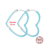 925 Sterling Silver Pendiente Charm Hoop Earrings For Women