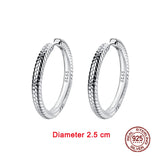 925 Sterling Silver Pendiente Charm Hoop Earrings For Women