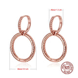 925 Sterling Silver Pendiente Charm Hoop Earrings For Women