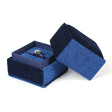 Navy Velvet Diamond Rings Jewelry Display Cases