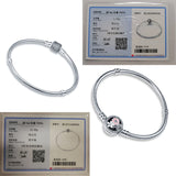 Silver S925 Women Charm Bracelet with S925 Logo DIY Charms Beads Bangle
