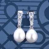 Natural Pearl Earrings S925 Sterling Silver for Wedding/Party
