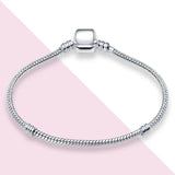 925 Silver Chain Bracelet Charm Bead DIY Jewelry Women Gift