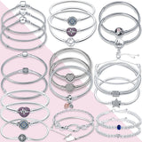 925 Silver Chain Bracelet Charm Bead DIY Jewelry Women Gift
