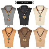 Hemp Rope Jewelry Display Necklace Pendants Mannequin Stand