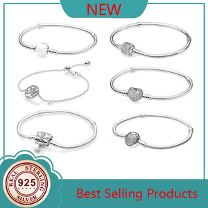 925 Sterling Silver High Heart Heart Classic Women's Bracelet