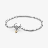 925 Silver Heart Chain Snake Bone Chain Bracelet for Women's Beads DIY Jewelry
