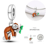 925 Silver Chameleon & Skates Charm for Women Bracelet, Birthday Jewelry