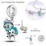 925 Silver Chameleon & Skates Charm for Women Bracelet, Birthday Jewelry