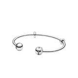 925 Silver Winter Christmas Round Bead Bracelet Gift
