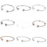 925 Silver Winter Christmas Round Bead Bracelet Gift