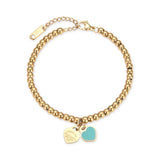 Colorful Heart Bracelet for Women Stainless Steel Jewelry
