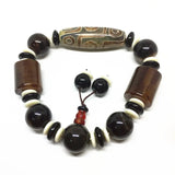 Elastic Agate Bracelet Nine Eyes Dzi Beads Amulet