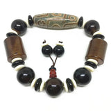 Elastic Agate Bracelet Nine Eyes Dzi Beads Amulet