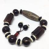 Elastic Agate Bracelet Nine Eyes Dzi Beads Amulet