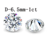 6.5/8/9mm Moissanite Round D VVS1 Loose Gemstones