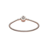 925 Silver Snake Chain Women's Bracelet Crown Charms Beads Jewelry