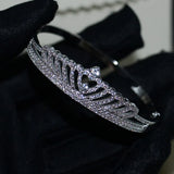 925 Silver Crown Bangle AAAAA Cubic Zircon Wedding Gift