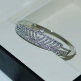925 Silver Crown Bangle AAAAA Cubic Zircon Wedding Gift