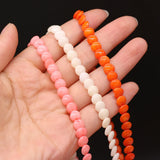 Natural Coral Beaded Button Shape Loose Beads for DIY Jewelry 3x6mm