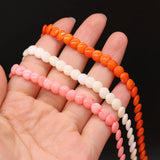 Natural Coral Beaded Button Shape Loose Beads for DIY Jewelry 3x6mm