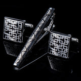 Classic Pattern Tie Bar Cufflinks Set Men Jewelry TZ-410