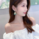 Sparkly Cubic Zircon Bell Dangle Earrings for Evening Party