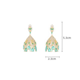 Sparkly Cubic Zircon Bell Dangle Earrings for Evening Party