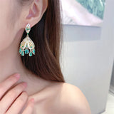 Sparkly Cubic Zircon Bell Dangle Earrings for Evening Party