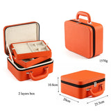 2-Layer PU Jewelry Box Earrings Necklaces Display Organizer