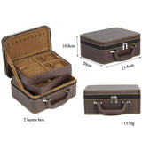2-Layer PU Jewelry Box Earrings Necklaces Display Organizer