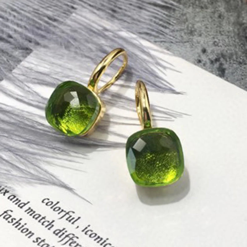 Candy Crystal Stone Tassel Earrings Women Girls Jewelry