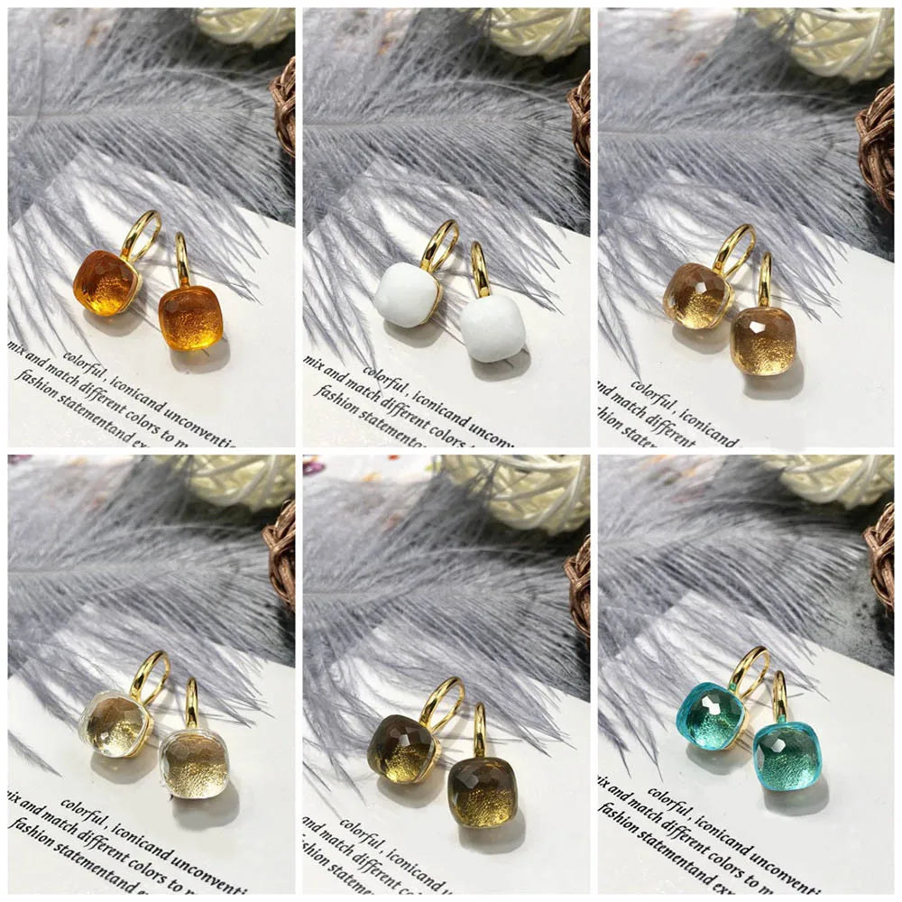 Candy Crystal Stone Tassel Earrings Women Girls Jewelry