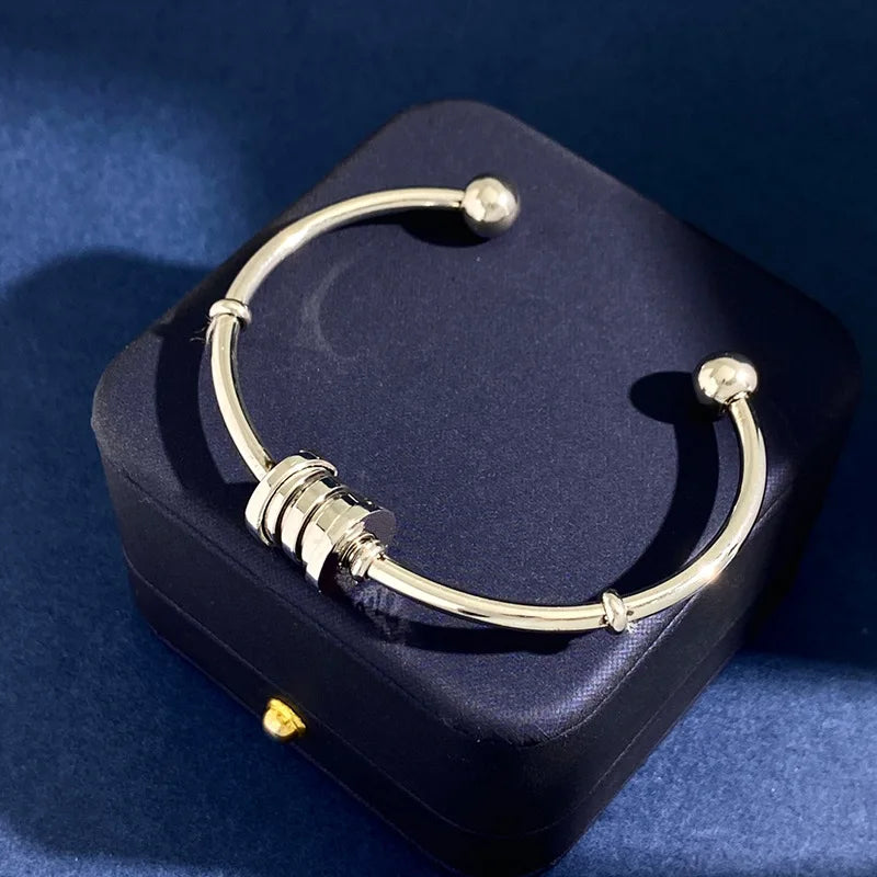 Colorfast Stainless Steel Cuff Bangle Men Women Jewelry