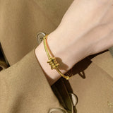Colorfast Stainless Steel Cuff Bangle Men Women Jewelry