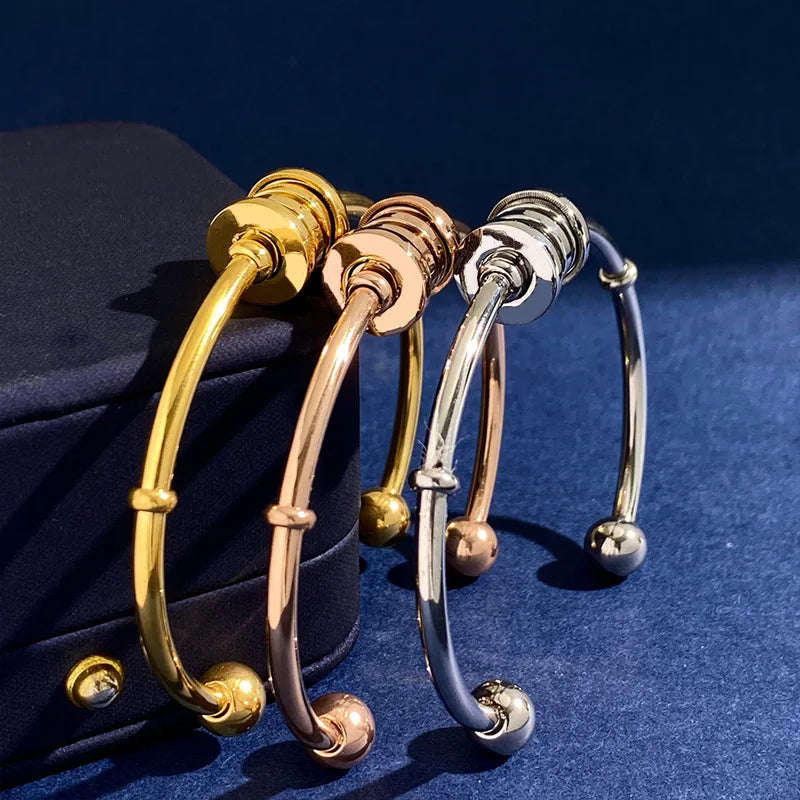 Colorfast Stainless Steel Cuff Bangle Men Women Jewelry