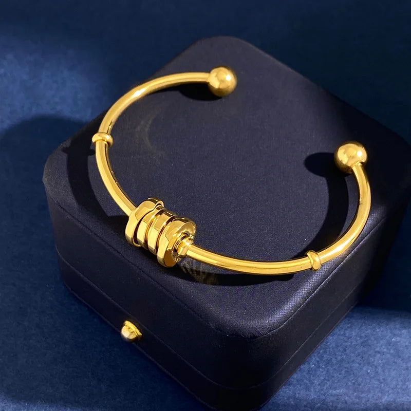 Colorfast Stainless Steel Cuff Bangle Men Women Jewelry