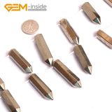 Natural Gray Pyrite Stone Spike Beads 15 Inches Strand Bulk