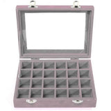 24 Grids Ring Box Jewelry Earrings Necklaces Makeup Case Choker Organizer